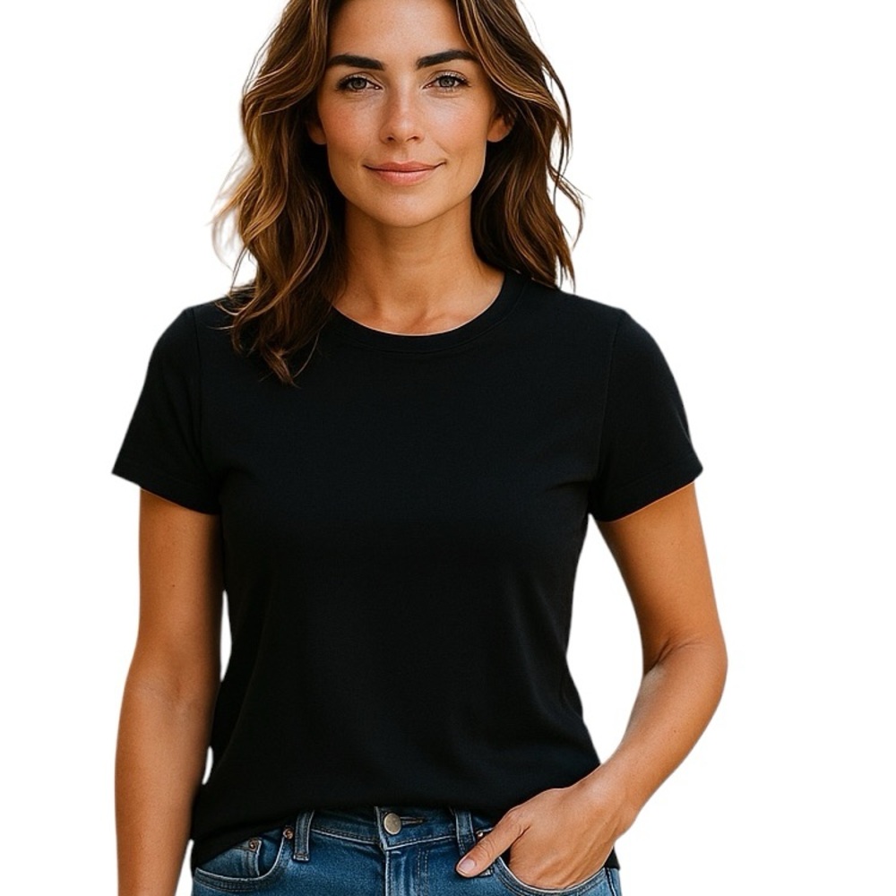 Wilfred Aritzia Womens Black Soft Short Sleeve Shirt Modal Spandex Size Large
